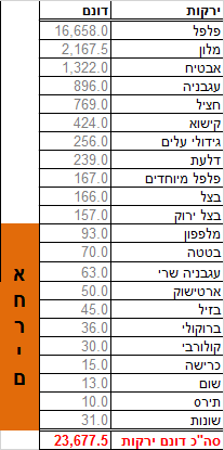 ירקות בערבה תיכונה