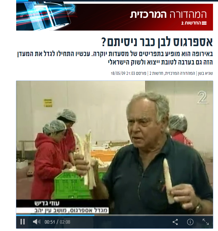 2009 - גידול אספרגוס לבן 